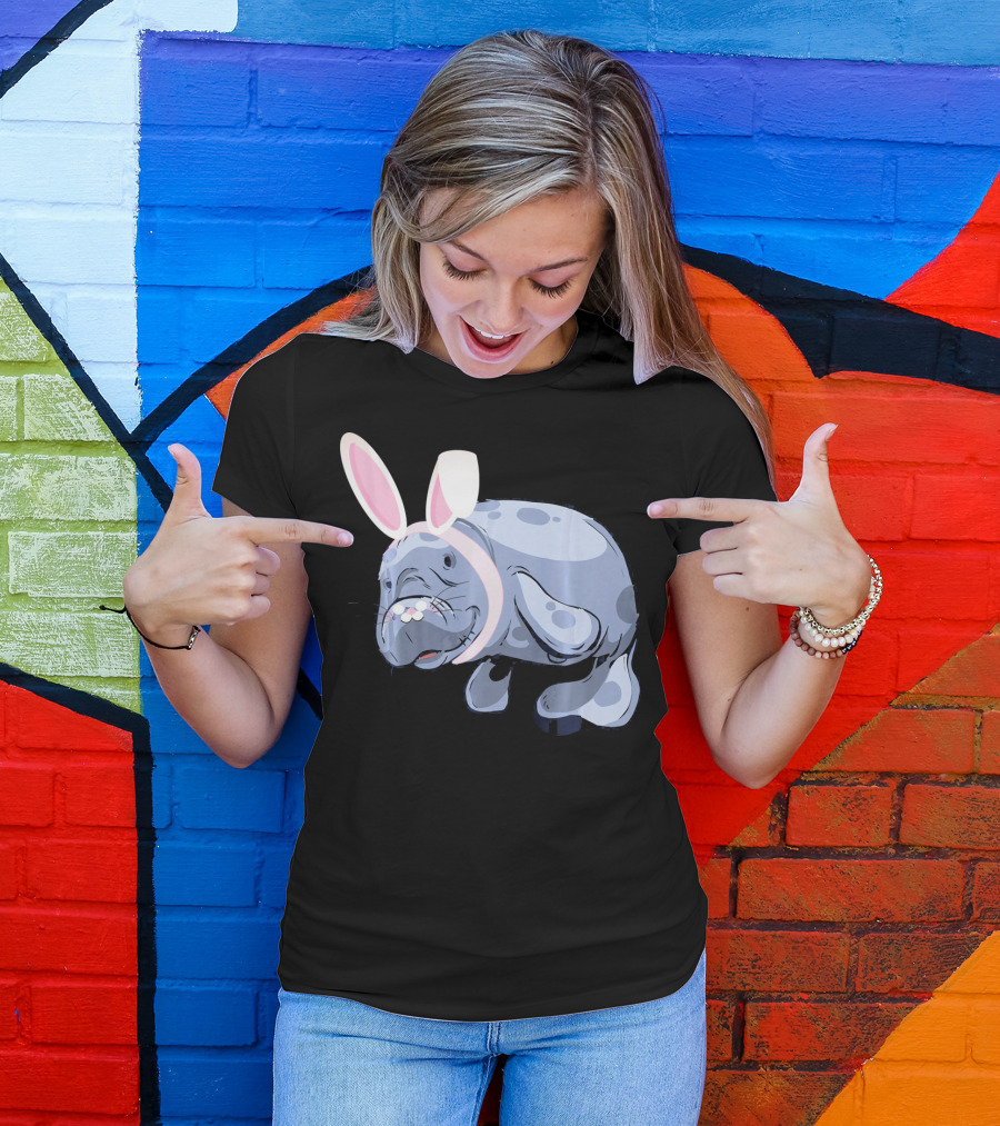 Easter Bunny Manatee With Funny Bunny Ears T-Shirt