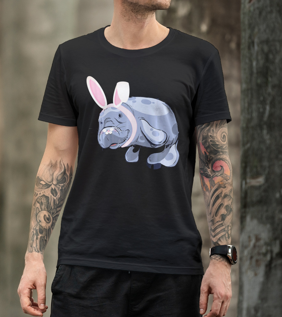 Easter Bunny Manatee With Funny Bunny Ears T-Shirt
