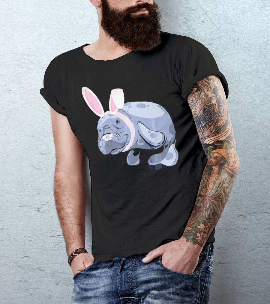 Easter Bunny Manatee With Funny Bunny Ears T-Shirt