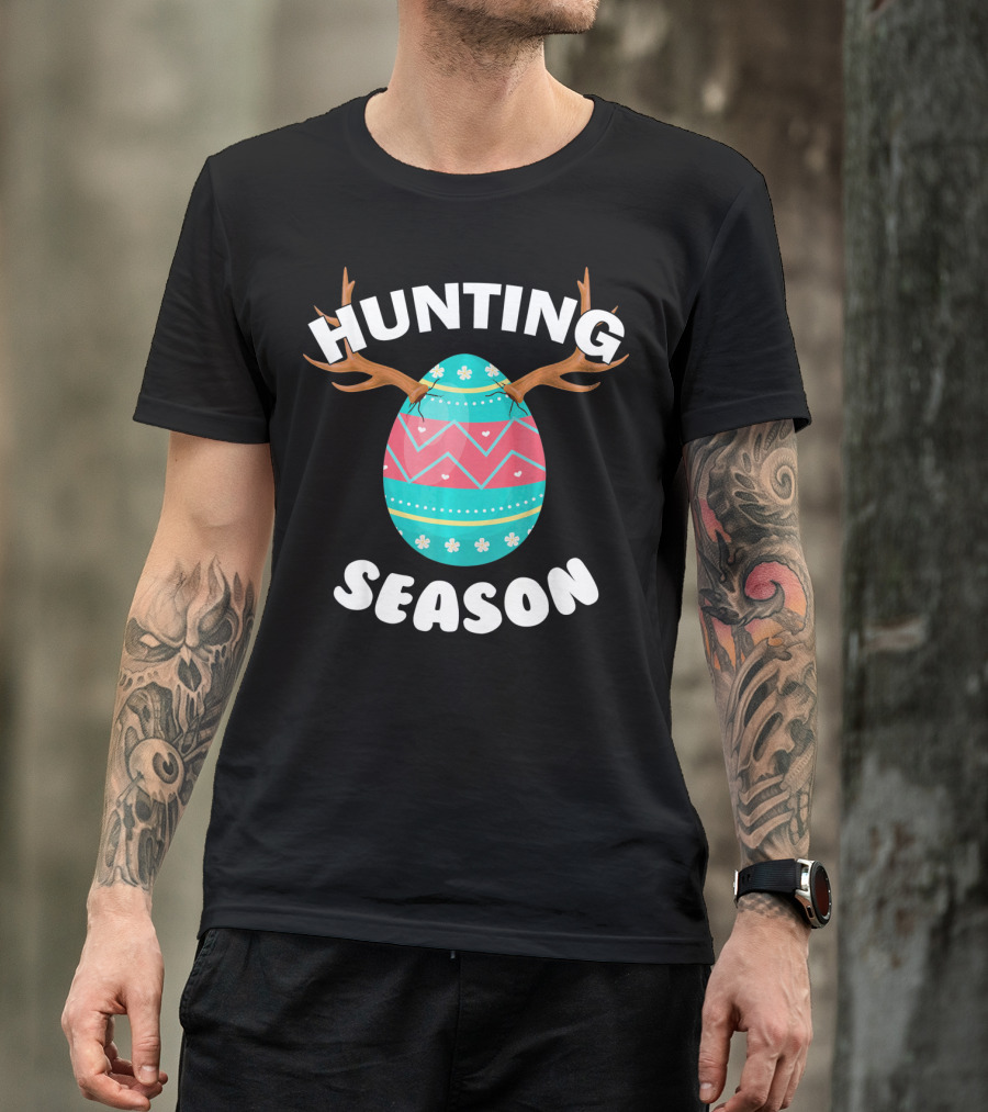 Hunting Season Easter Egg Antlers T-Shirt
