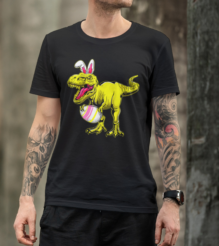 Tyrannosaurus Rex Easter Bunny Dinosaur With Egg T-Shirt
