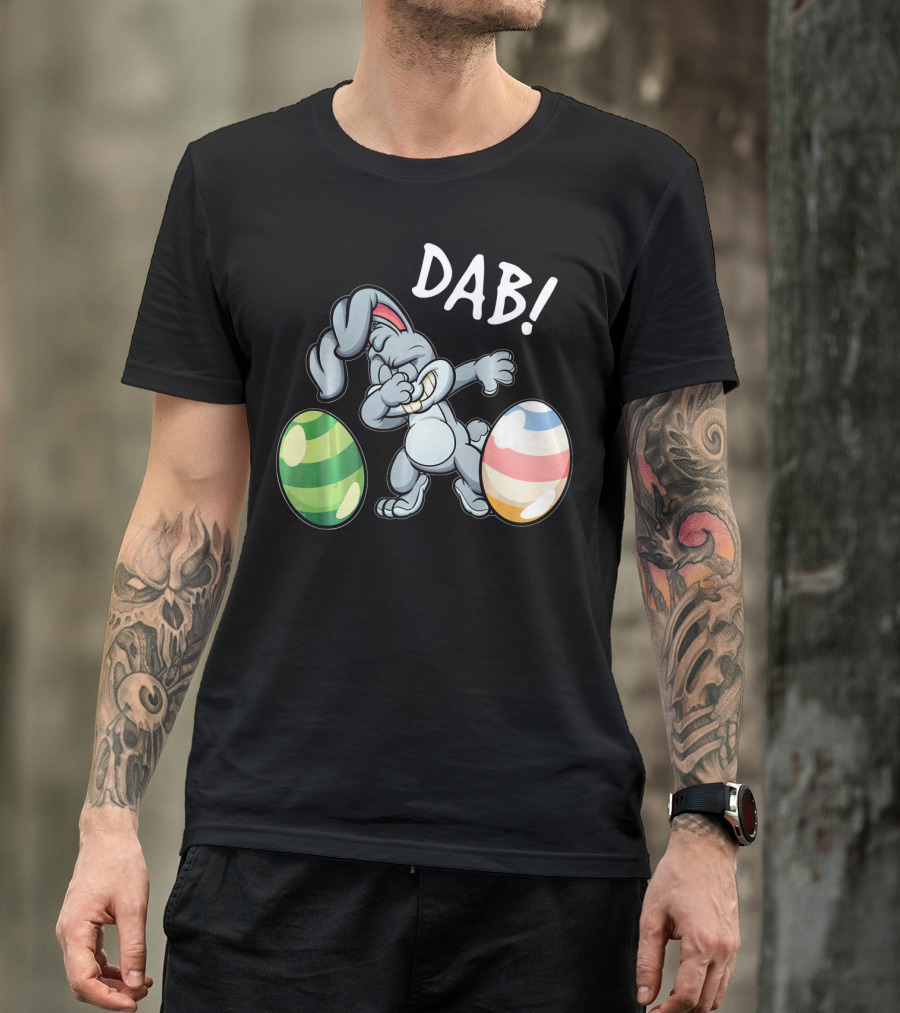 Easter Bunny Dab With Colorful Eggs T-Shirt