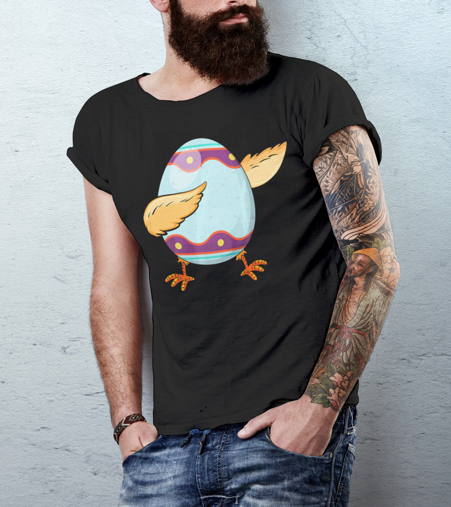 Happy Easter Day Funny Dabbing Egg With Wings And Feet T-Shirt