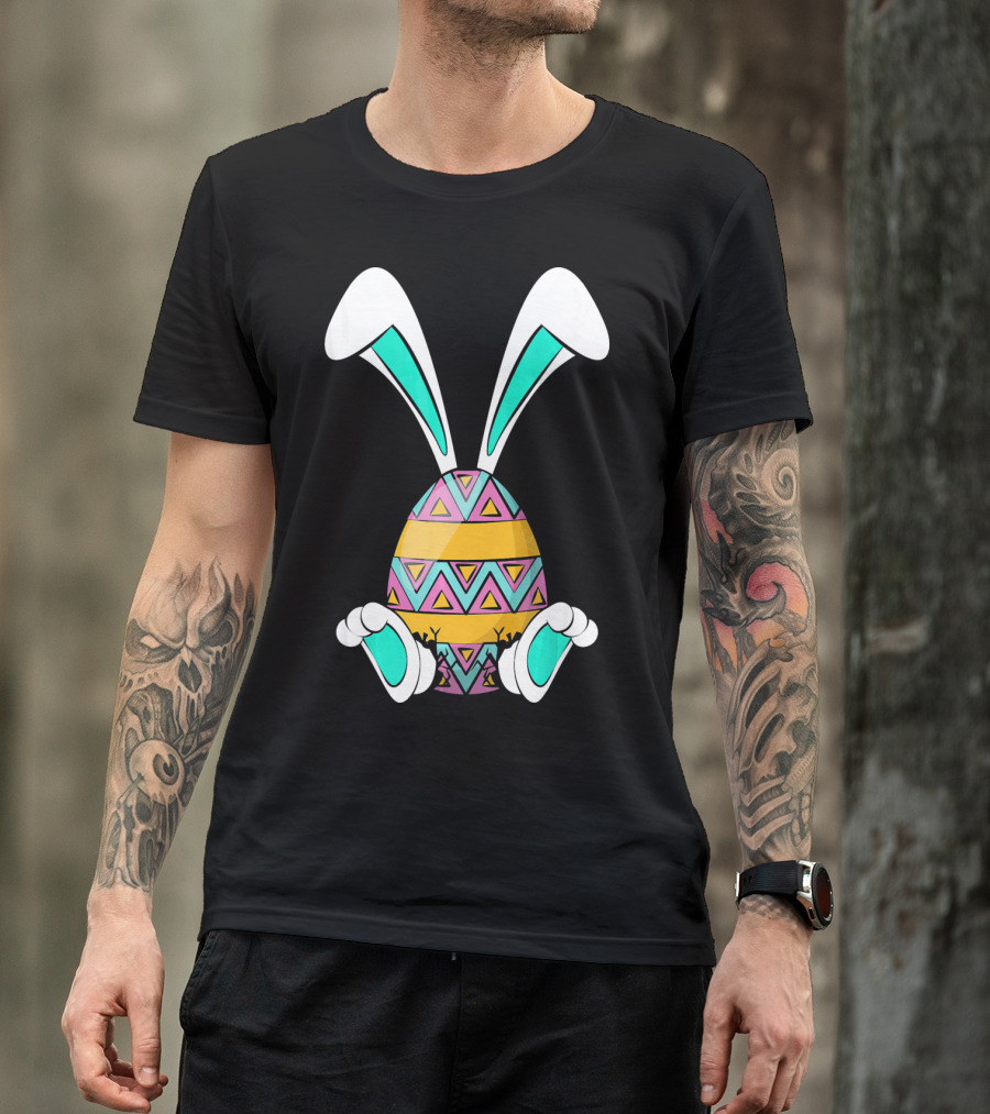 Easter Egg Rabbit Bunny Ears And Legs Colorful T-Shirt
