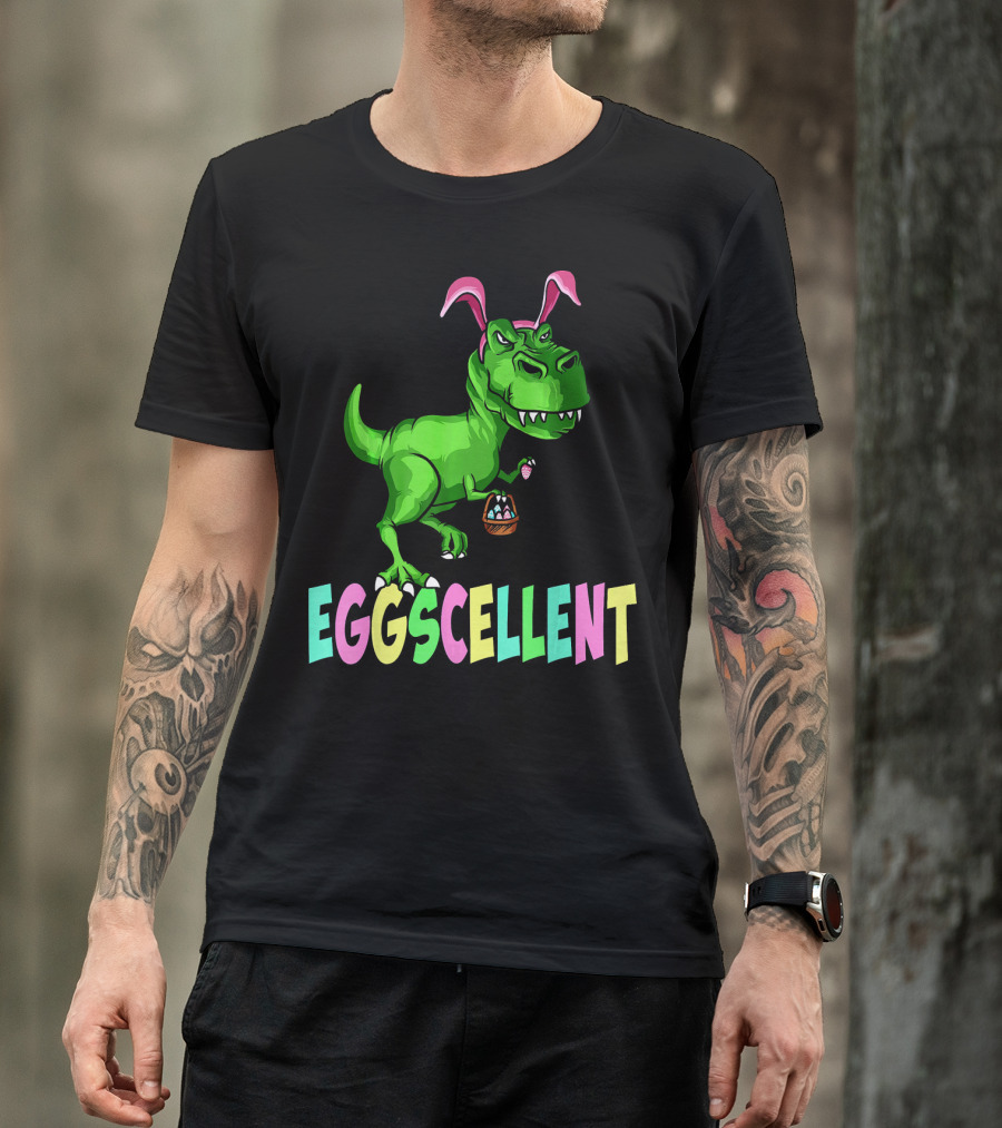 Eggscellent Easter Bunny Dinosaur T-Shirt