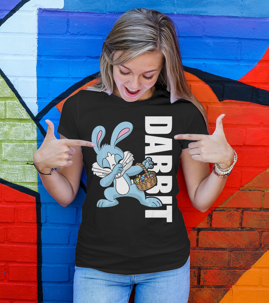 Easter Basket Stuffers Kids Dabbin Dabbit Rabbit With Eggs T-Shirt