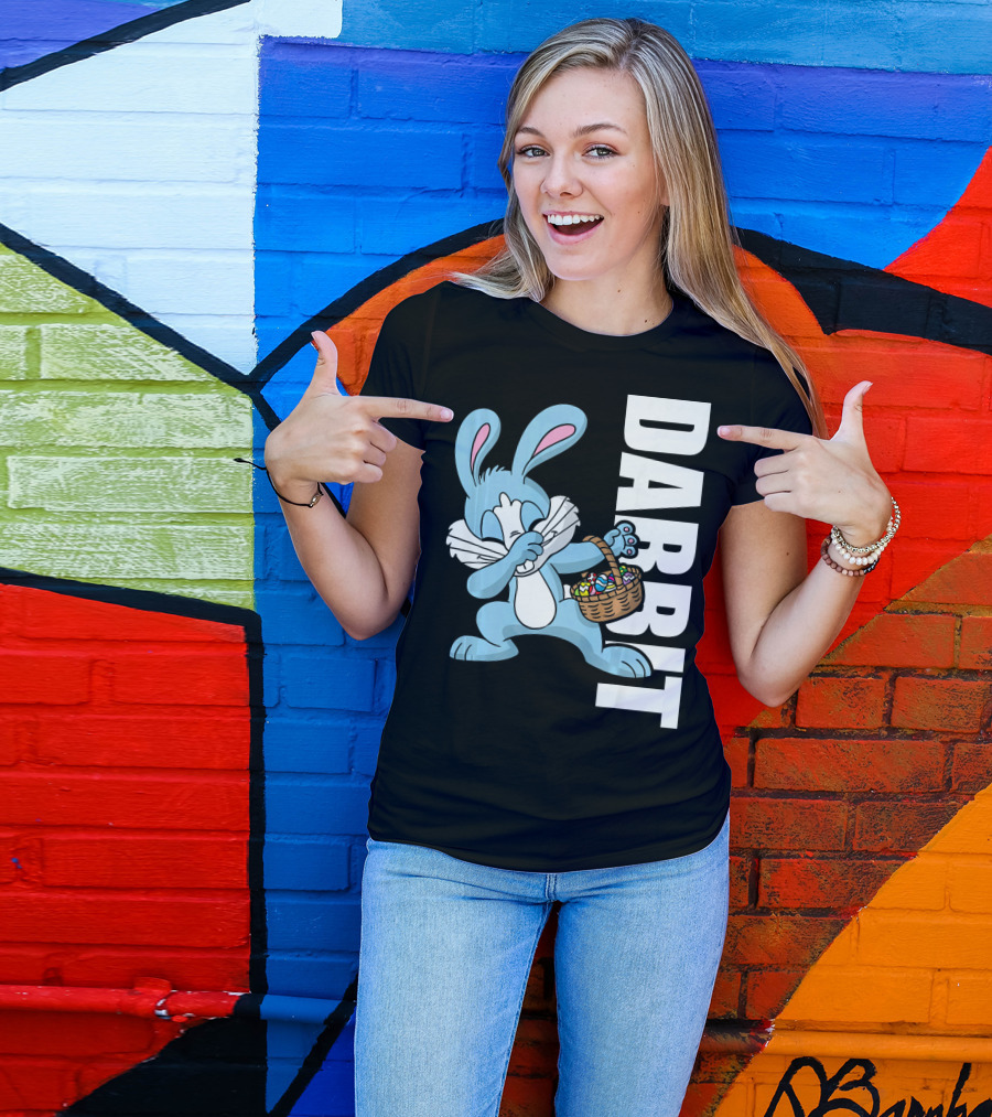 Easter Basket Stuffers Kids Dabbin Dabbit Rabbit With Eggs T-Shirt