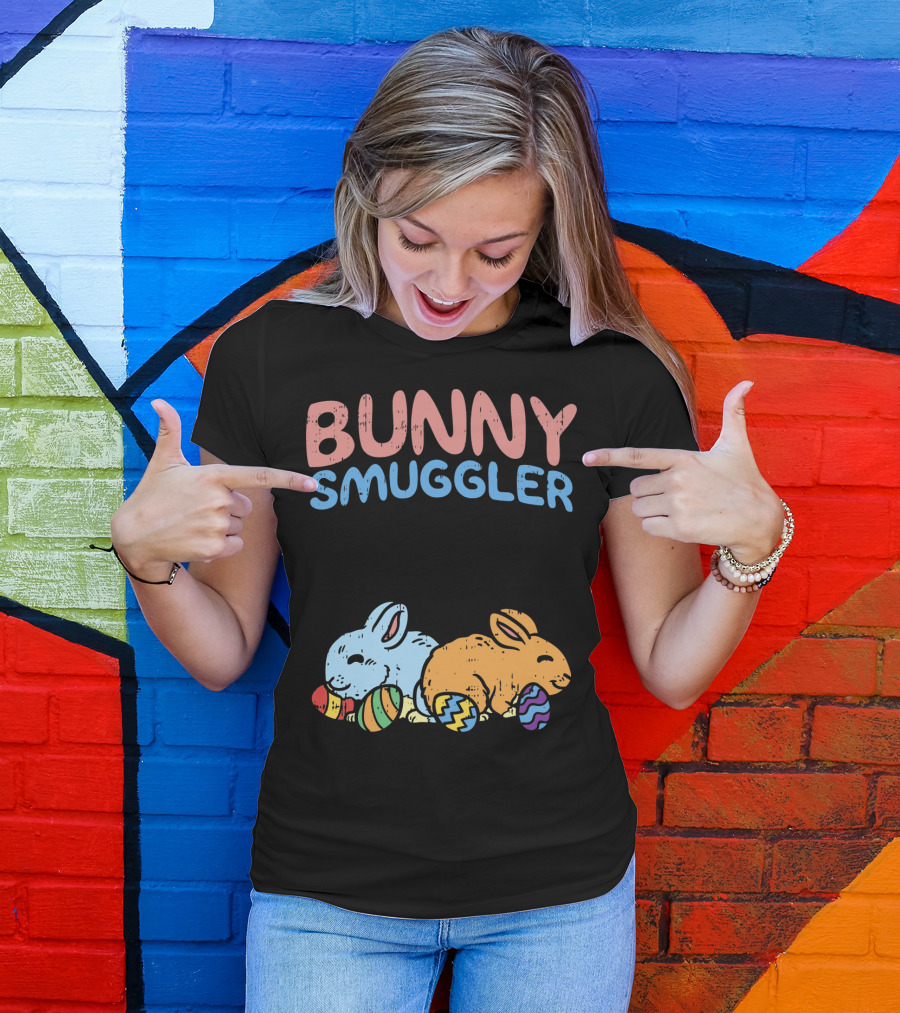 Bunny Smuggler Twins Easter Pregnancy T-Shirt
