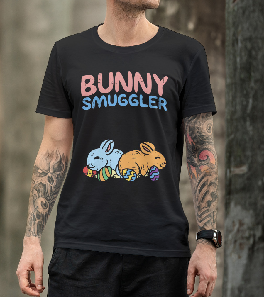 Bunny Smuggler Twins Easter Pregnancy T-Shirt