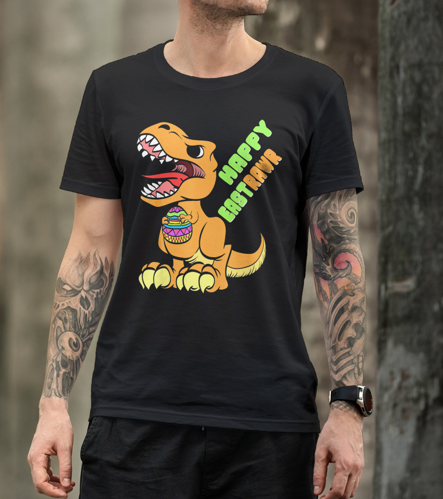 Happy Easter Rex Dinosaur Holding Egg T-Shirt