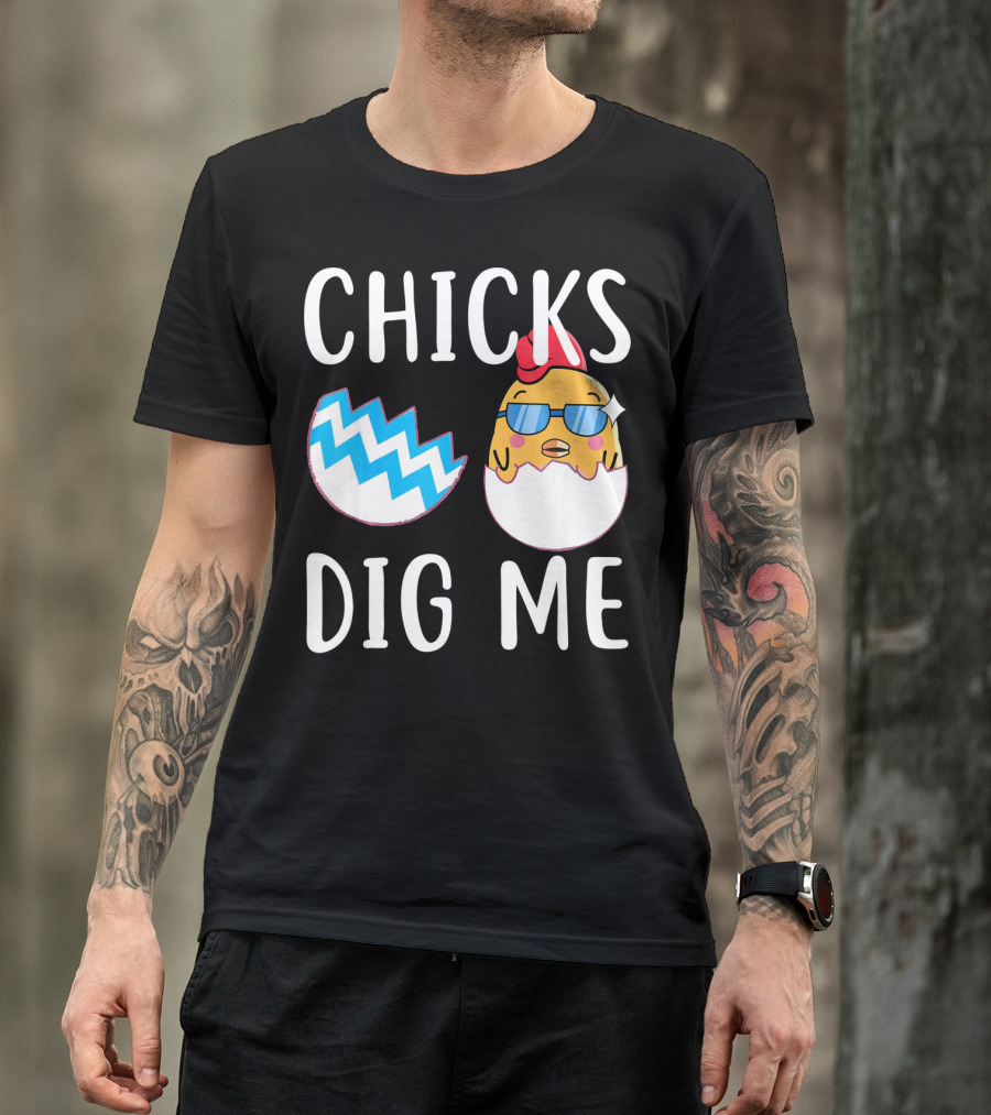 CHICKS DIG ME Toddler Funny East Eggshell Sunglasses Chicken T-Shirt