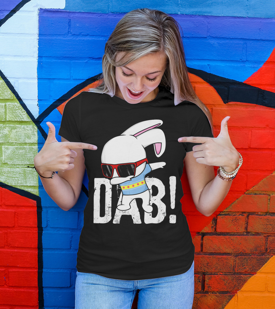 Dabbing Bunny Hip Hop Easter Dab With Sunglasses T-Shirt