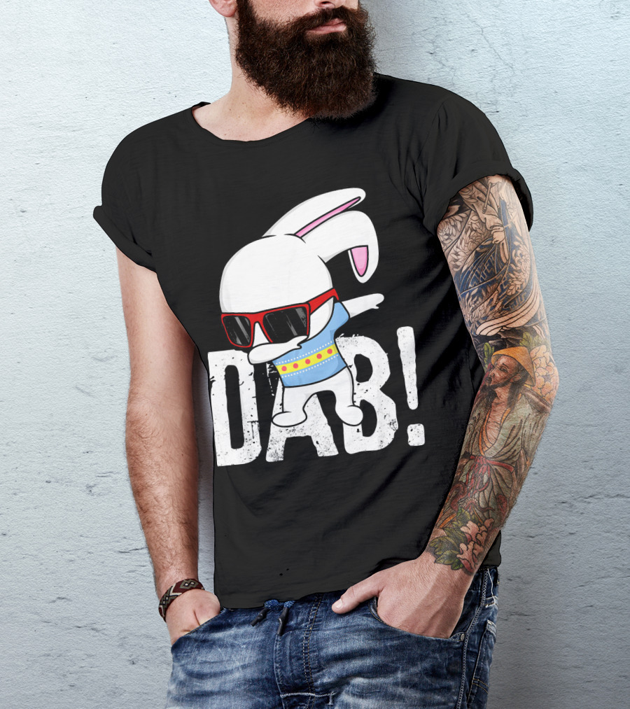 Dabbing Bunny Hip Hop Easter Dab With Sunglasses T-Shirt