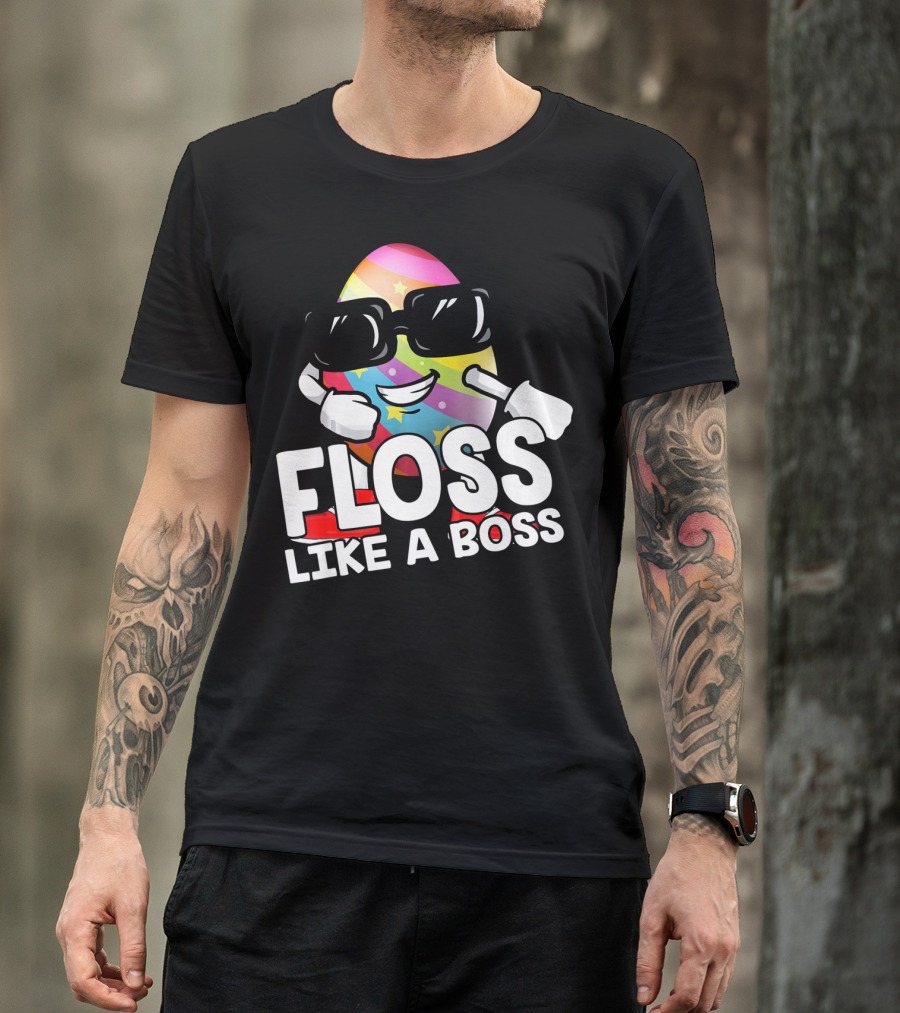 Floss Like A Boss Rainbow Egg With Sunglasses T-Shirt