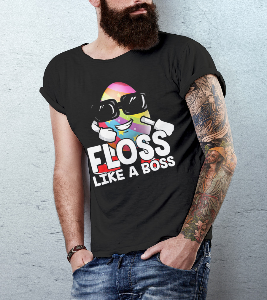 Floss Like A Boss Rainbow Egg With Sunglasses T-Shirt