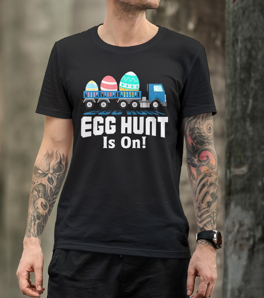 Egg Hunt Is On Easter Truck Carrying Easter Eggs T-Shirt