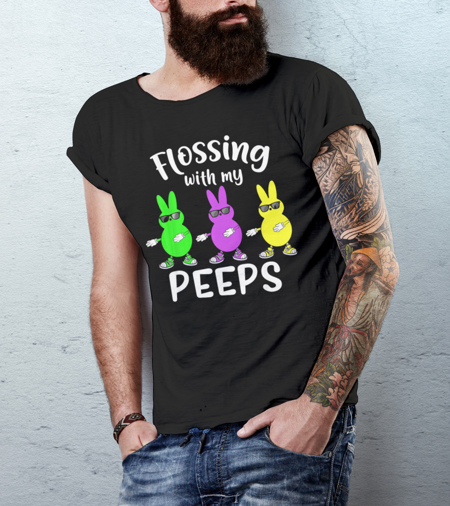 Flossing With My Peeps Bunny Dancing Fun T-Shirt