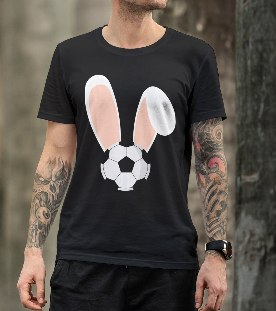 Easter Rabbit Bunny Ears Soccer Ball Combination T-Shirt