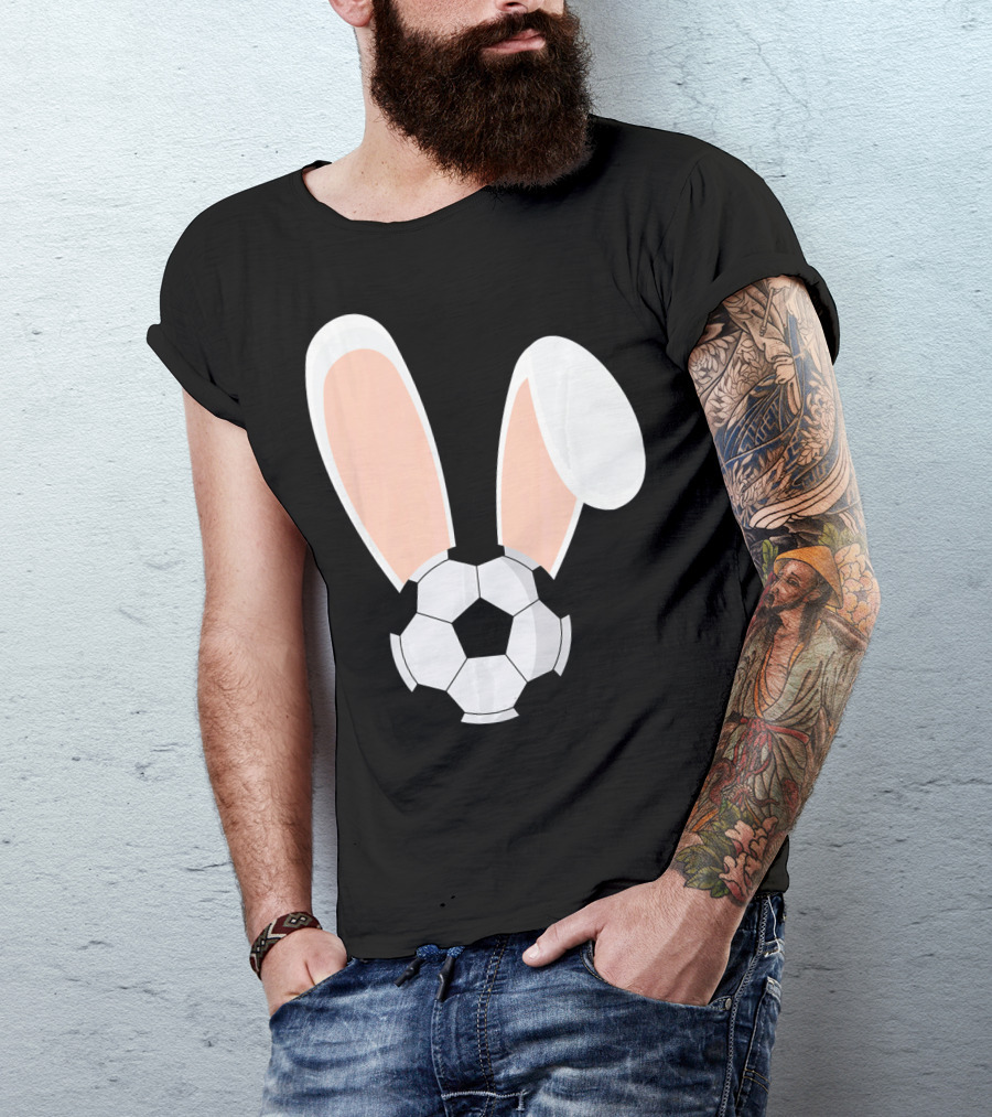 Easter Rabbit Bunny Ears Soccer Ball Combination T-Shirt