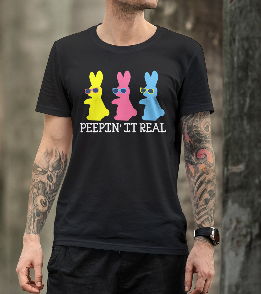 Peepin It Real Colorful Easter Bunny Sunglasses Trio T-Shirt