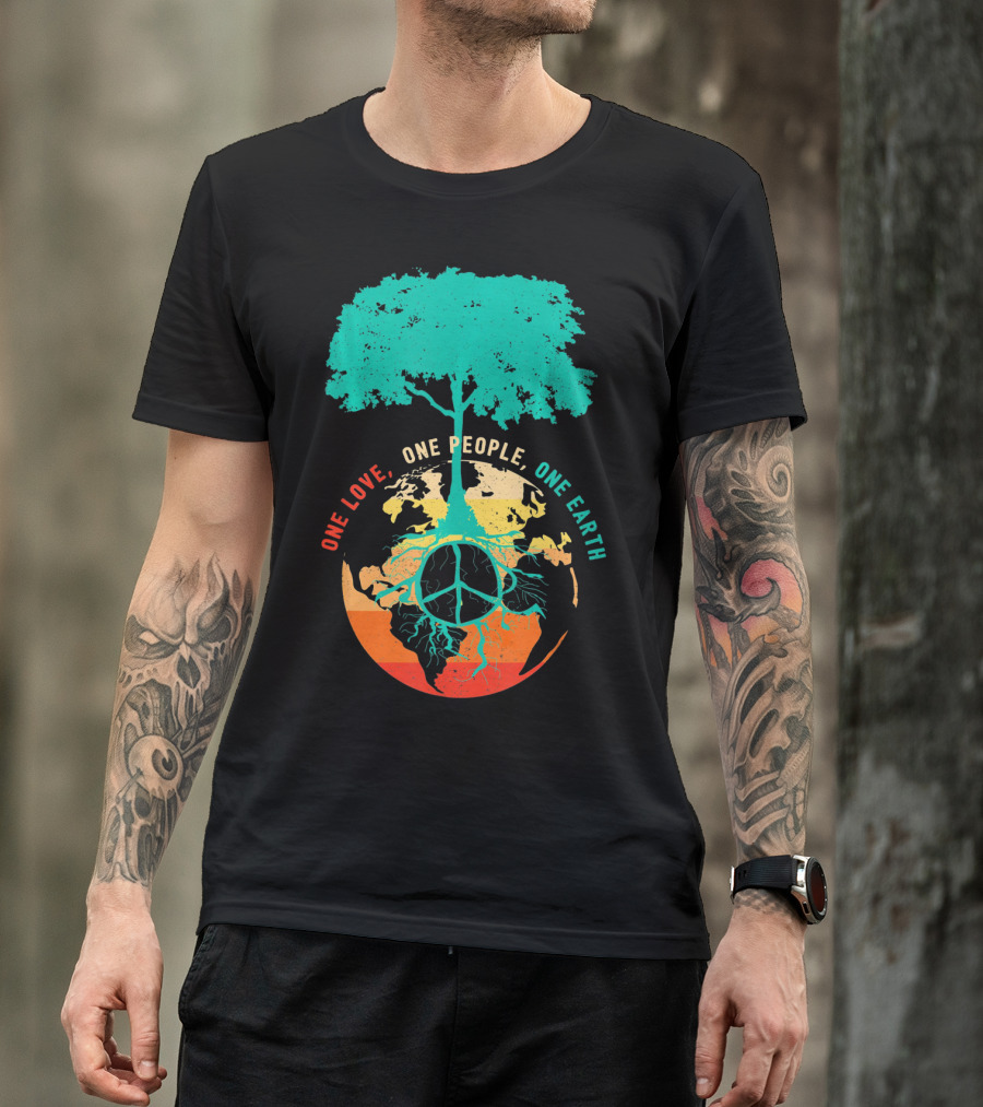 One Love One People One Earth Peace Tree T-Shirt