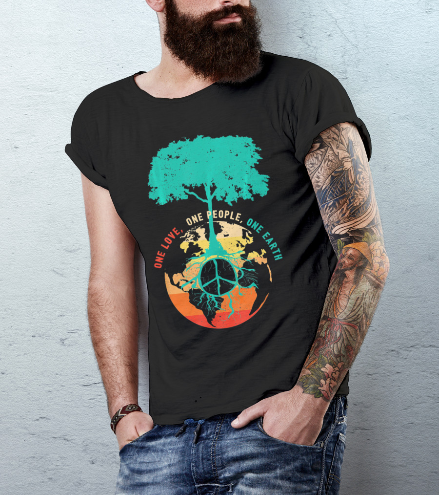 One Love One People One Earth Peace Tree T-Shirt