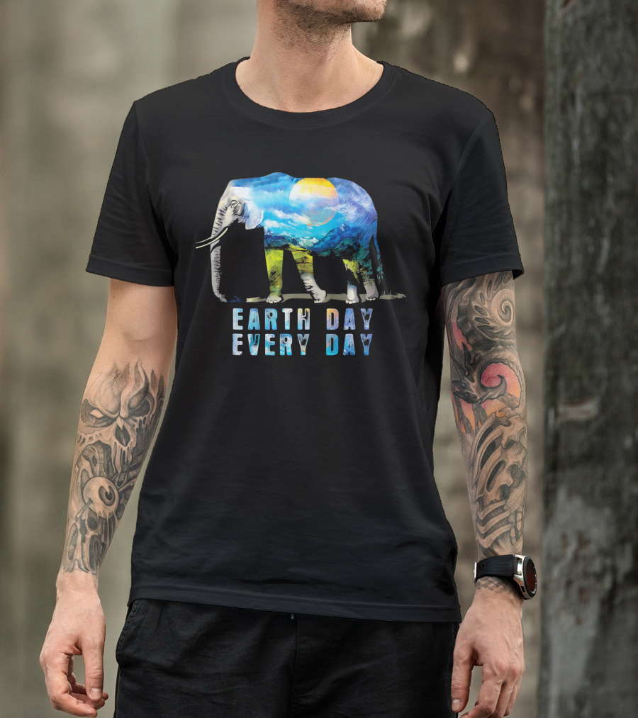 Elephant Earth Day Every Day Nature Scene T-Shirt