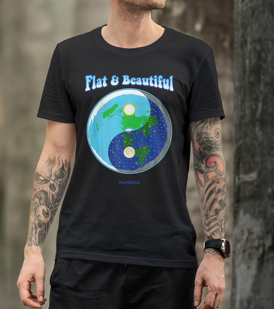 Flat And Beautiful Earth Ying Yang #earthisflat T-Shirt