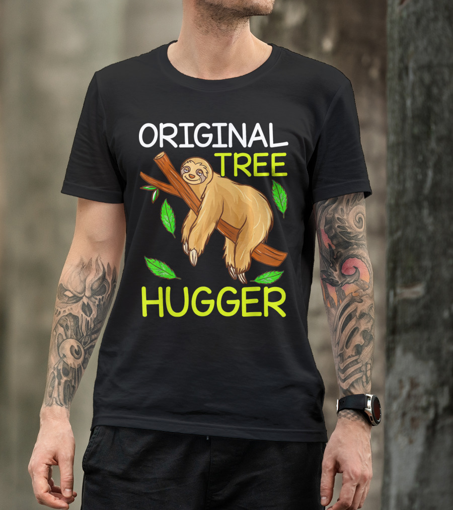 Original Tree Hugger Sloth Environmental Climate T-Shirt