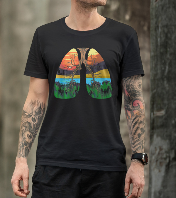 Lungs Of Nature With Forest Landscape For Earth Day Environment T-Shirt