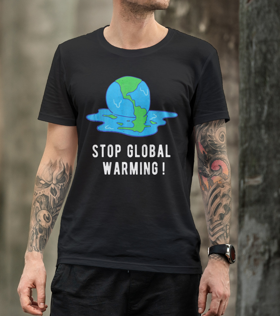 Stop Global Warming Melting Earth T-Shirt