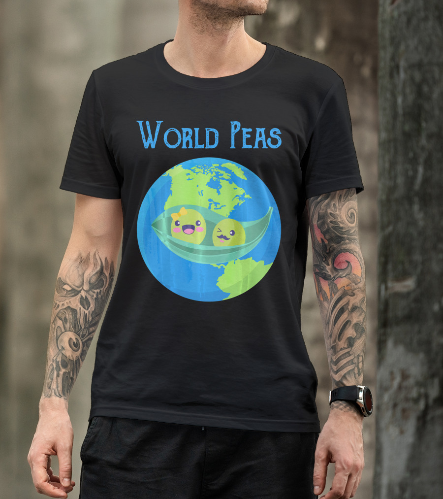 World Peas Funny World Peace Pun Earth Peas T-Shirt