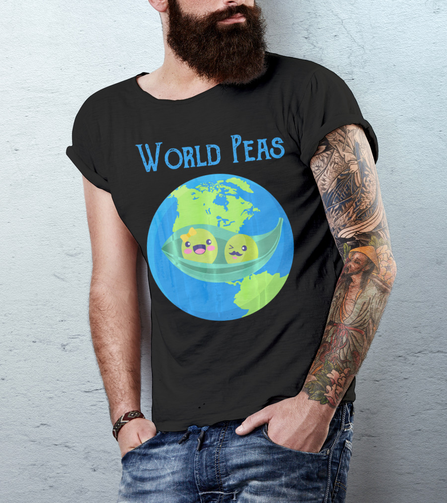 World Peas Funny World Peace Pun Earth Peas T-Shirt