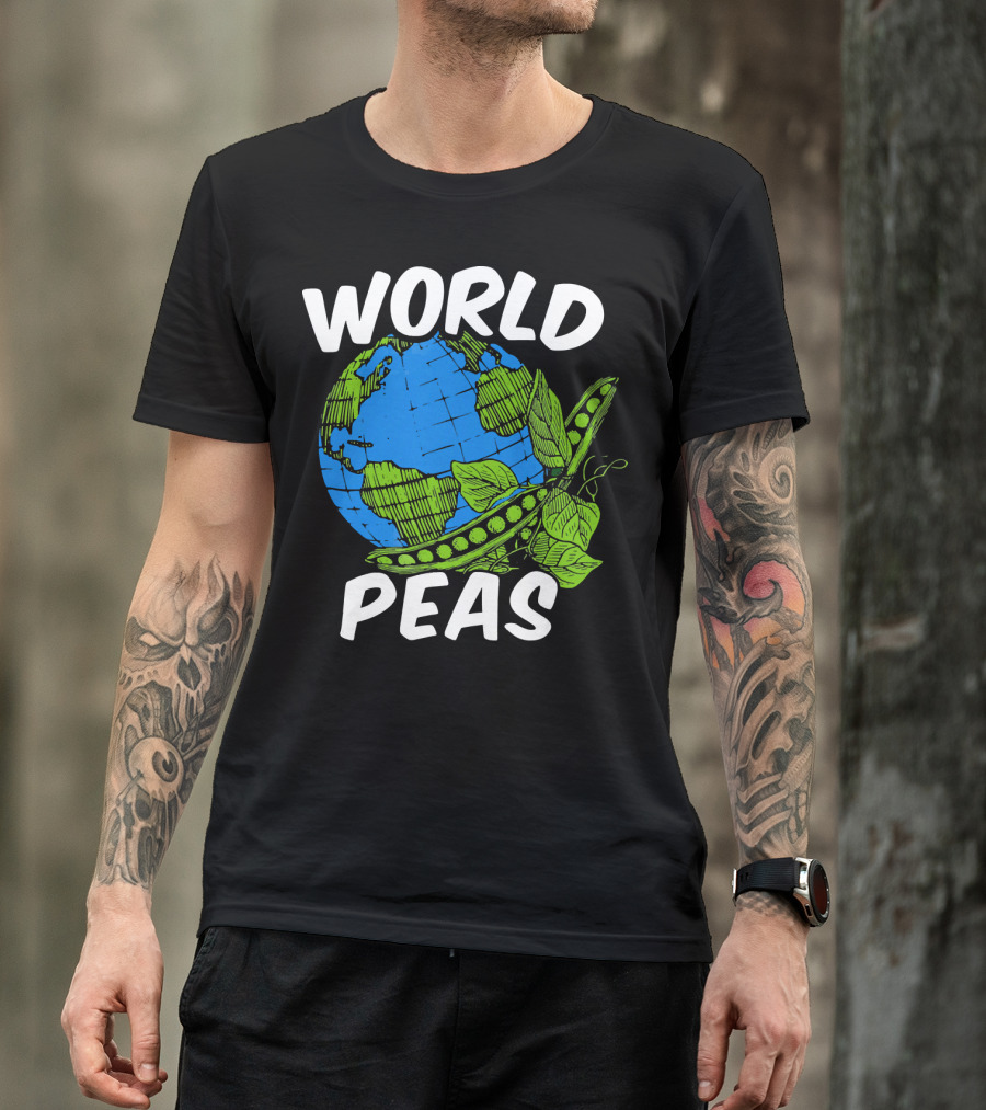 World Peas Pun Funny Peace On Earth T-Shirt