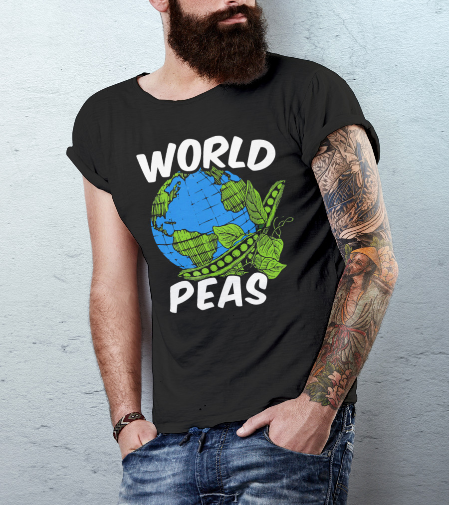 World Peas Pun Funny Peace On Earth T-Shirt