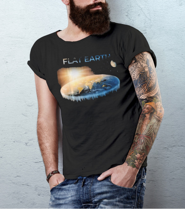 Flat Earth Dome Map With Sun And Moon T-Shirt