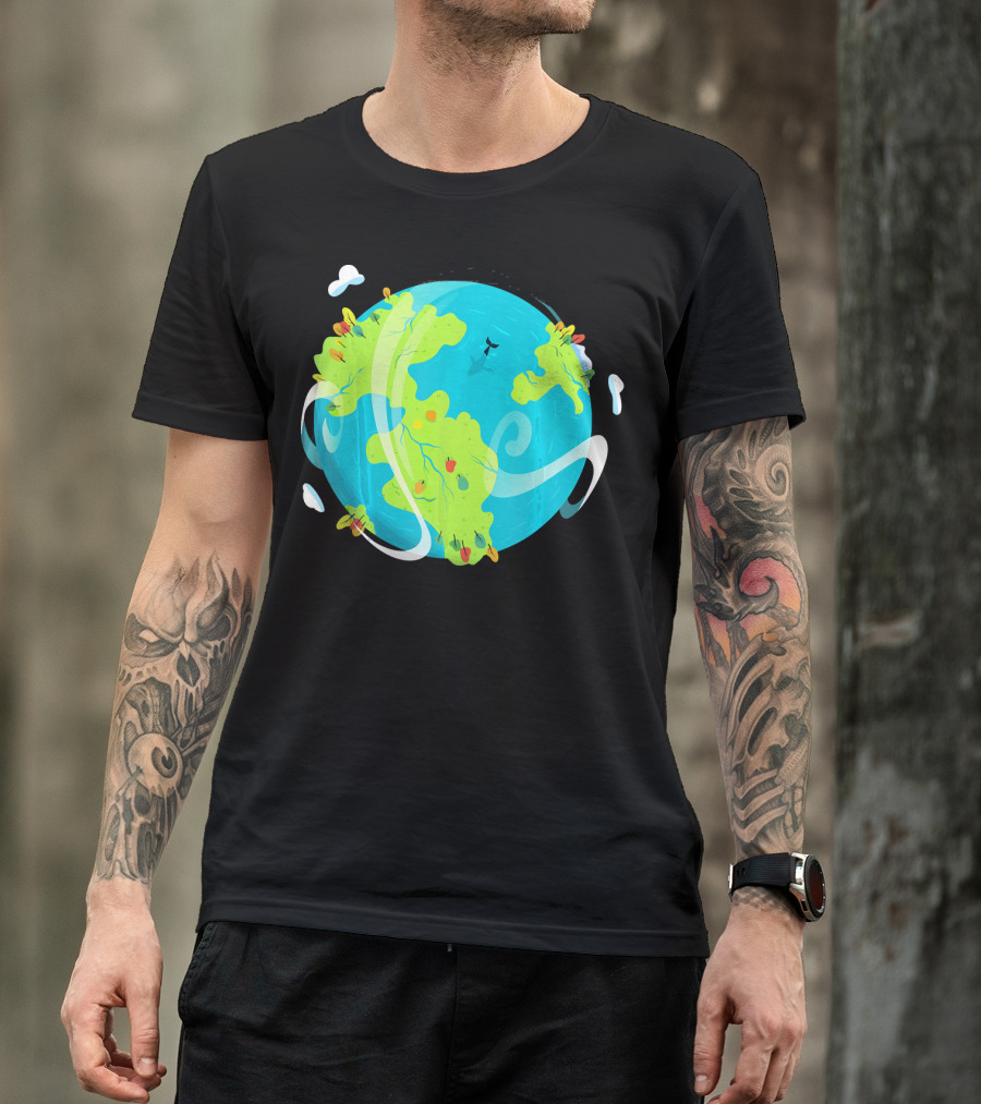Earth Day Mother Planet Tree Dolphin Scenic Globe T-Shirt