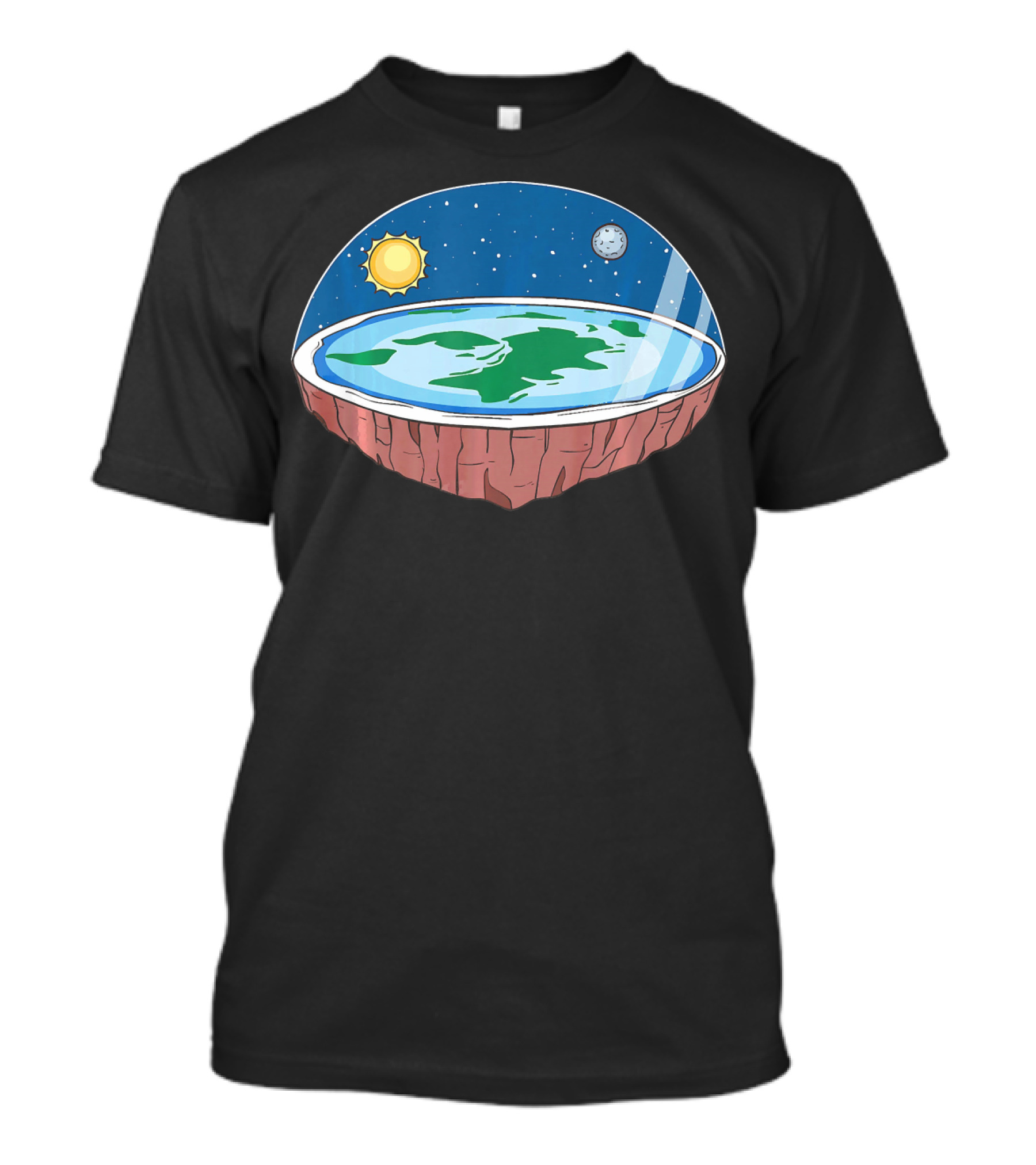 Flat Earth Ice Wall Sun And Moon Dome T-Shirt