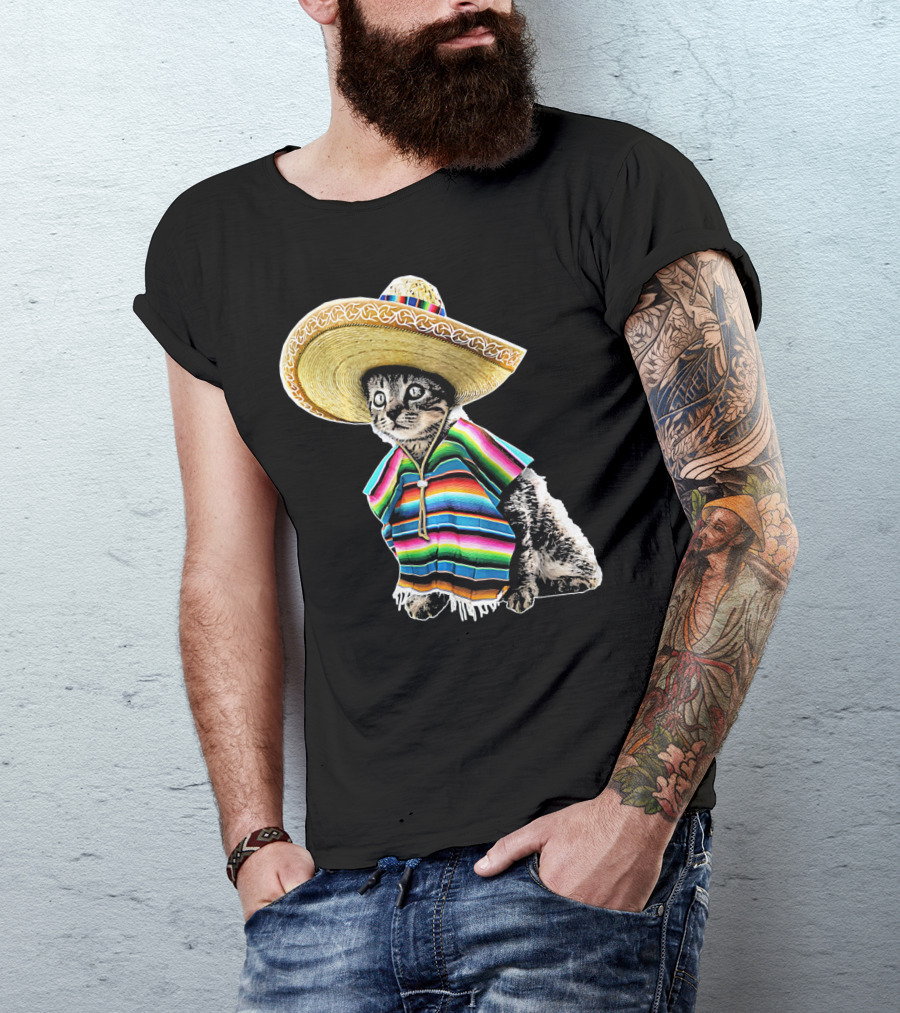 Cinco De Mayo Cat Sombrero Funny Fiesta Kitten T-Shirt