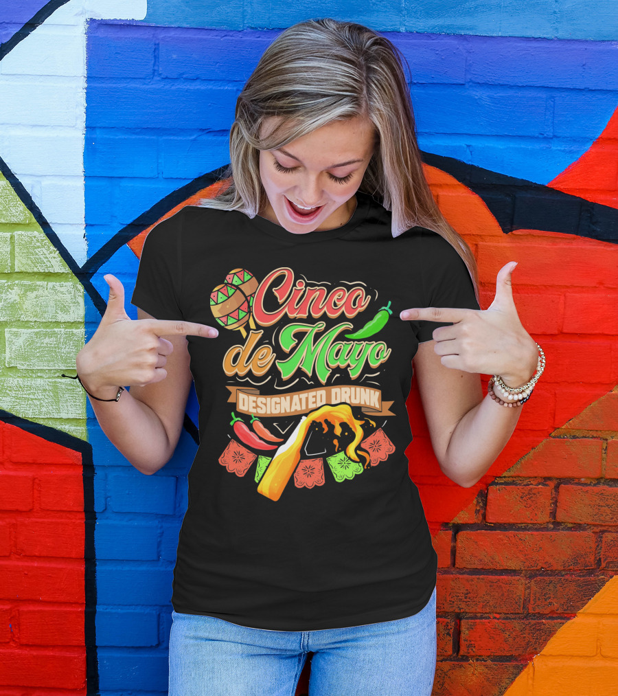 Cinco De Mayo Designated Drunk Peppers Beer Fiesta T-Shirt