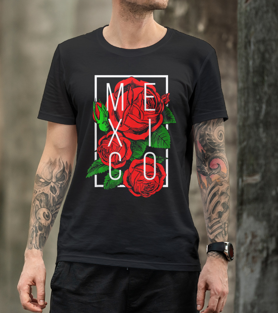 Mexico Rose Flower Cinco De Mayo T-Shirt