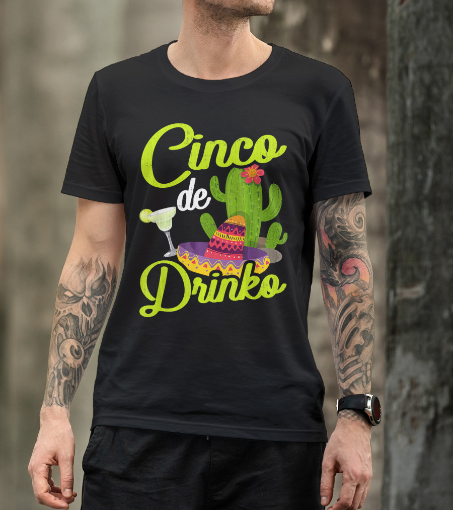 Cinco De Drinko Sombrero Cactus Margarita T-Shirt