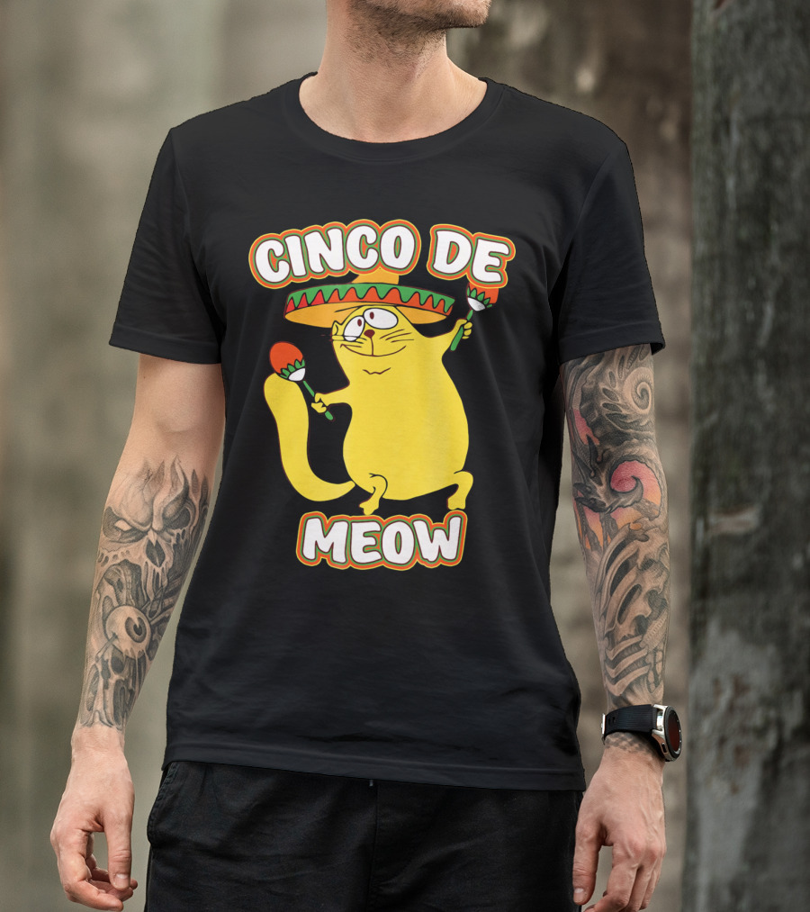 Cinco De Meow Funny Cat Lover Sombrero Party T-Shirt
