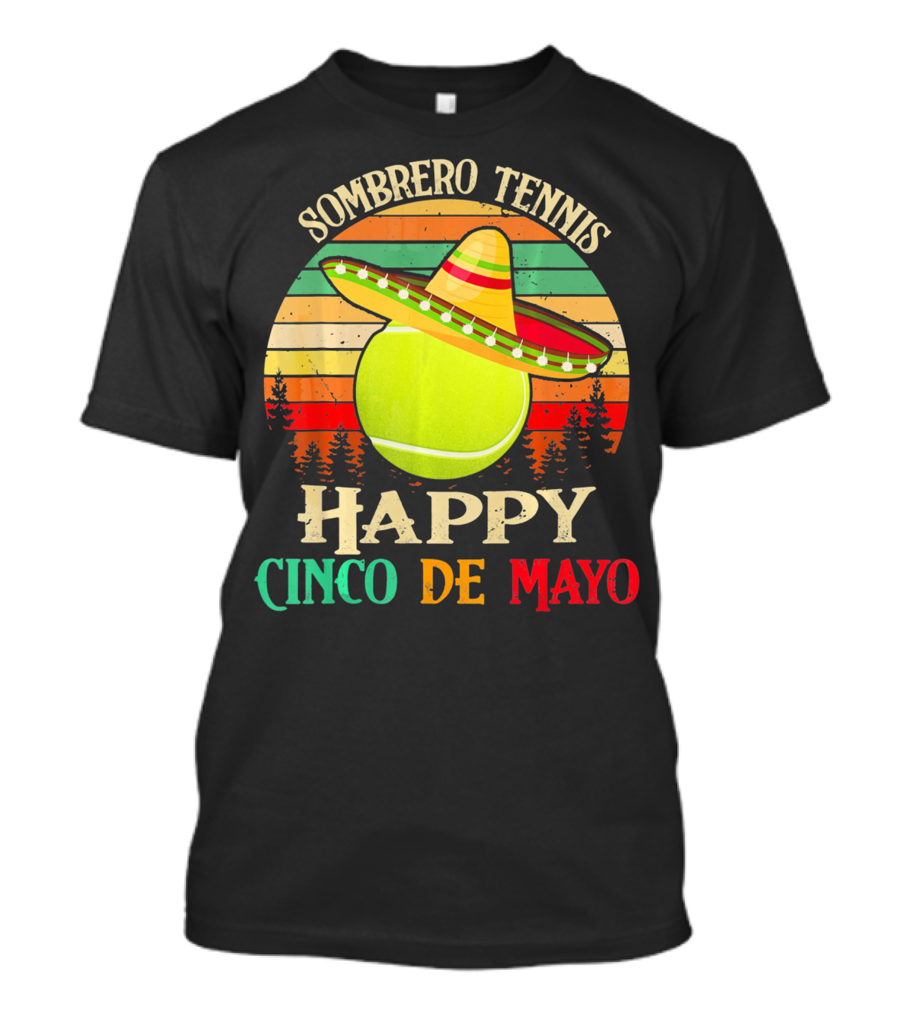 Sombrero Tennis Happy Cinco De Mayo T-Shirt