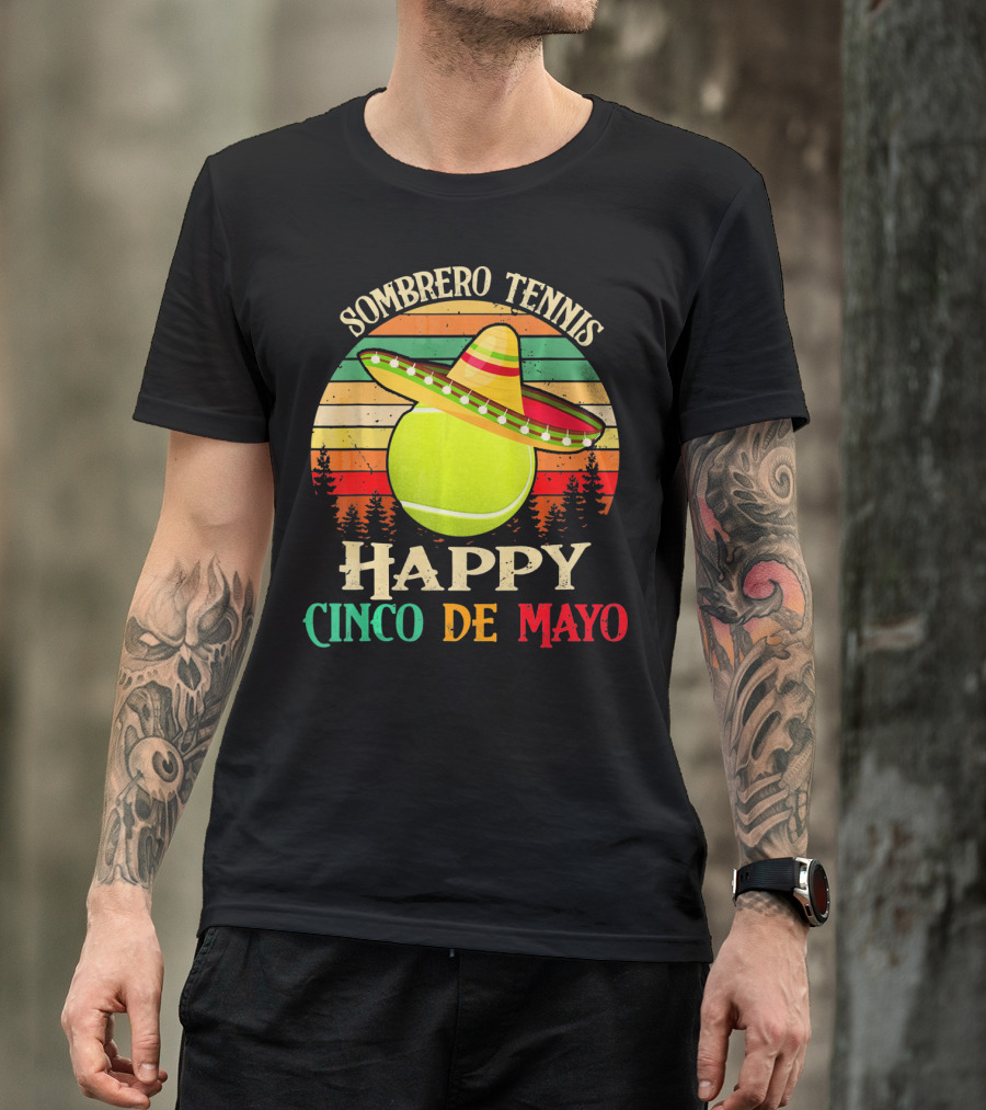 Sombrero Tennis Happy Cinco De Mayo T-Shirt