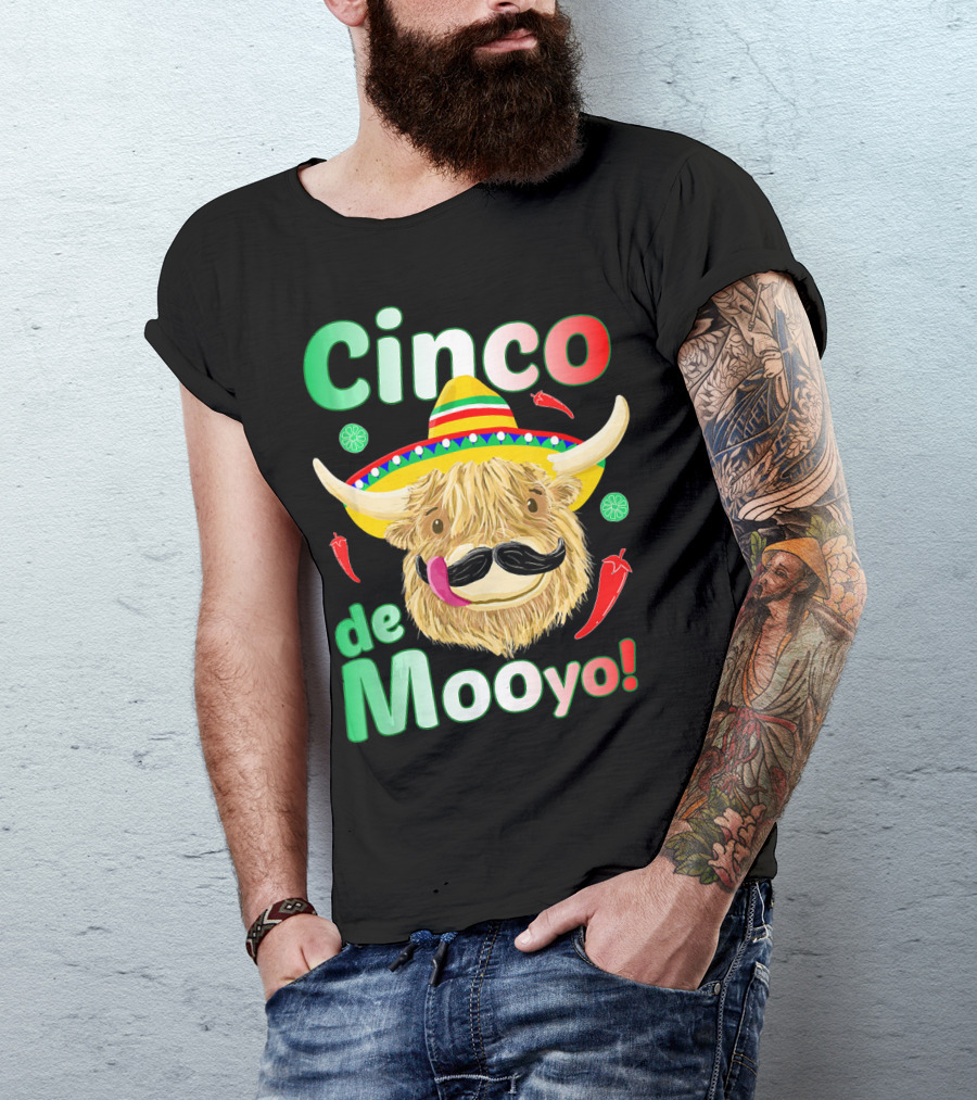 Cinco De Mooyo Scottish Highland Cow Fiesta T-Shirt