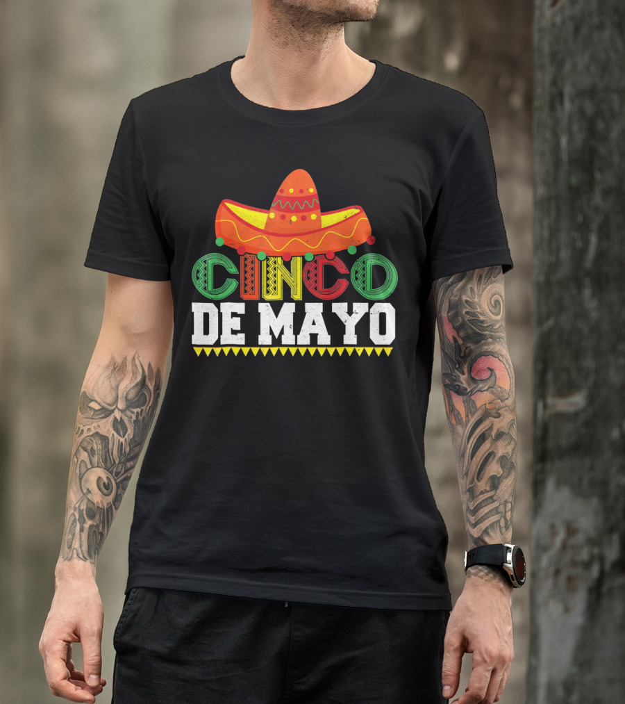 Cinco De Mayo Sombrero Colorful Festive Mexican T-Shirt