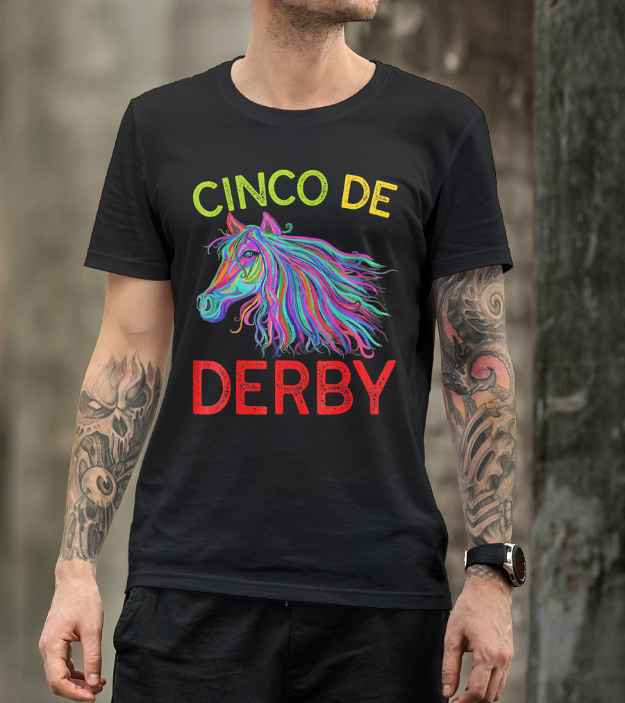 Cinco De Derby Colorful Horse T-Shirt