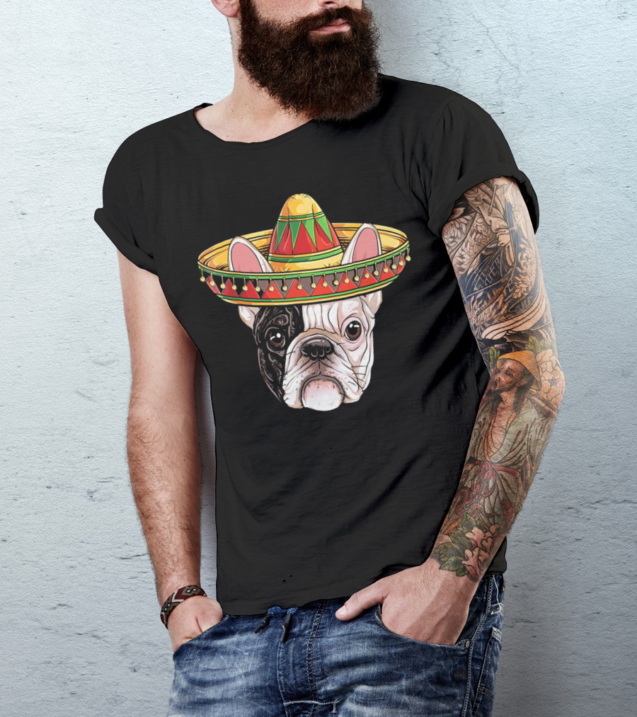 Cinco De Mayo French Bulldog Sombrero T-Shirt