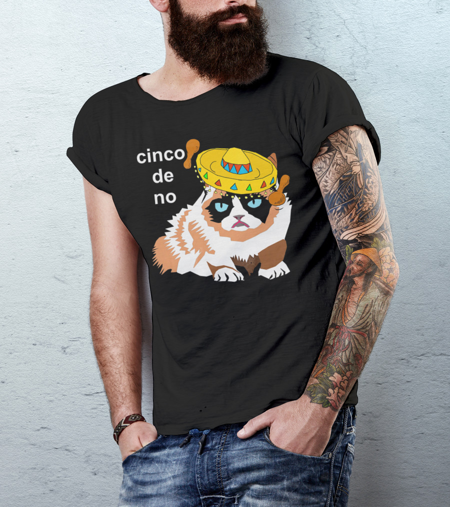 Cinco De No Angry Cat Sombrero Humor T-Shirt